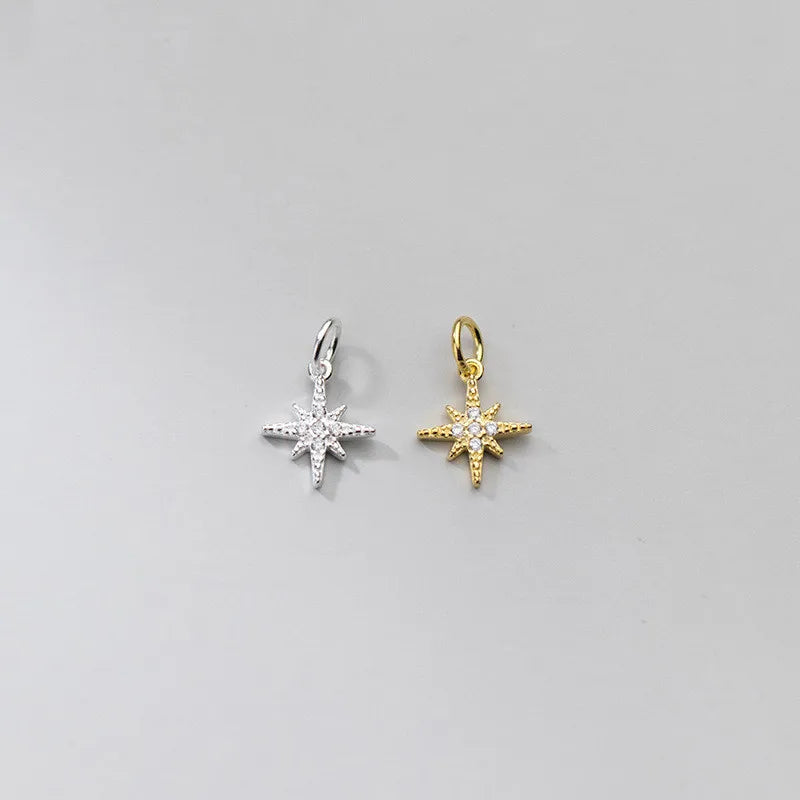 New Style 925 Sterling Silver Gold Vermeil Star Sparkle Charm Fashion Jewelry Pendant