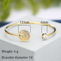 Women's Adjustable Gold Silver Tree Life Cuff Bracelet White Zircon Stone for Weddings Cheap Price Fashionable Fashion Accessory
