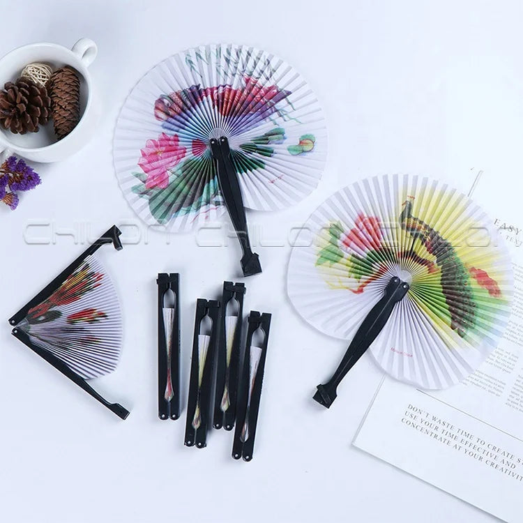 Chinese Decor Gift Decorative Fan Chic Female Round Handheld Fan