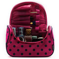 Gelory Cute Travel Makeup Bag Cute Polka Dots Handle Toiletry Bag for Girls Cosmetic Organizer