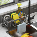 Functional Metal Sink Organizer with Drain Tray Sponge Rack Holder for Dish Soap Kitchen Sink Caddy with OEM ODM Design Features