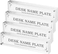 Clear Acrylic Block Nameplate Double Sided Desk Name Plate Holder Business Desk Sign Holder DIY Your Personalized Name for Desk