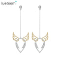 LUOTEEMI Jewelry Woman Statement Exaggerated Earing Western Long Drop Jewellery Cubic Fashion Large Earrings