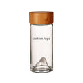 Custom logo Portable Heat Resistant clear High Borosilicate Iceberg Shape Glass Water Bottles with Wooden Lid