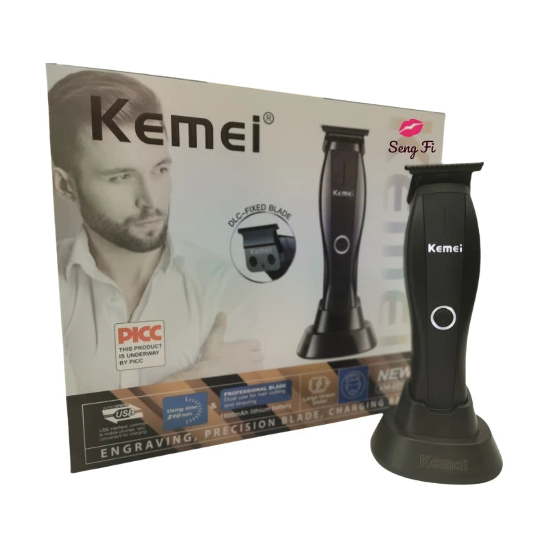 KEMEI KM-2295 Professional Hair Trimmers Barber DLC Blade 7700RPM Hair Clipper Hair Cutting Machine With Base KM-2286