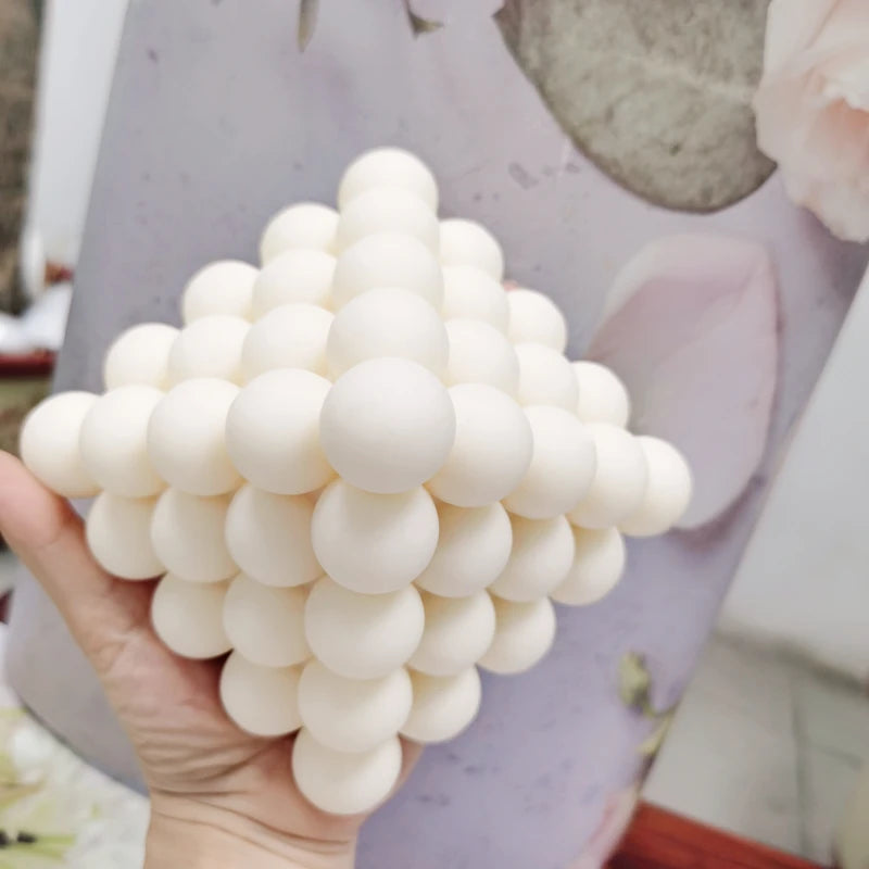D78 DIY Boho Style Pyramid Bubble Square Candle Silicone Mould Geometric 3D Bubble Candle Mold for Hand Poured Candles