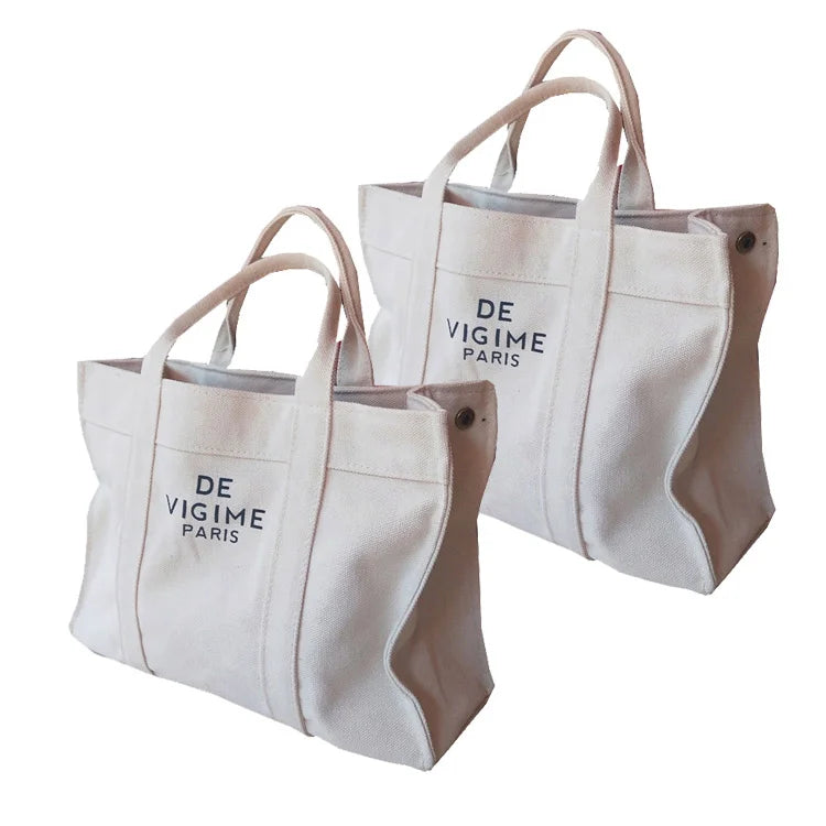 Hot Sale Custom Cotton Canvas Tote Bag 16oz Thick Fabric Zipper Closure Big Capacity Custom Logo Customizable Color