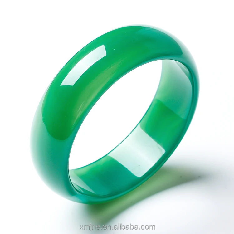 Large Size 65mm 66mm Hot-Selling  Jade Widened Bracelet Ice Type Genuine Green Jade Bracelet Crystal Bangle