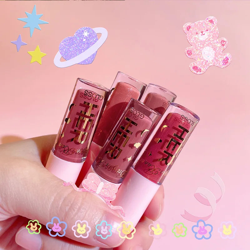 Glossy Mirror Water Lip Glaze Lipstick Female Student  Honey Moisturizing  Glaze Dudu Jelly Glass Lip  Tint HH