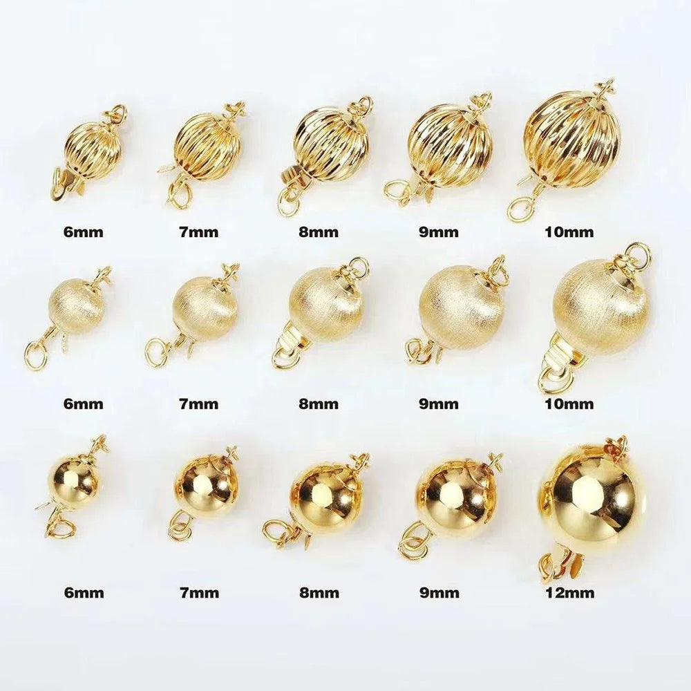 DIY Jewelry Accessories 18K 14K Solid Gold Pearl Necklace Bracelets Clasp AU750 AU585 Lock Connector Fine Jewellery Findings