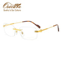 Luxury Glasses Eyewear Optic Spectacles Lens Brand Style Design Lunette Homme Eyeglasses Titanium Rimless Opticals Frame for Men