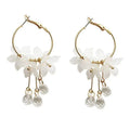 AA01055 Fashion Trend White Acrylic Flower Drop Earrings Female Tassel Chain Pendant Earrings Korean Wedding Earrings