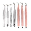 Custom Logo Black Eyebrow Lash Metal Tweezer Fiber Tip Tech 90 Degree Tweezers for Beauty Eyelash Extension