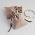 PandaSew 13x8cm Custom Logo Dusty Pink Luxury Microfiber Jewelry Pouch Packaging Drawstring Bag