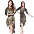 Adult Comfortable Short Sleeve Adjustable Drawstring Asymmetry Dress Oriental Belly Dance Class Lesson Training Clothing