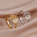 Trendy Stainless Steel Turtle Pattern Ring Real 18k Gold Plated Animal Ring Gold Custom Animal Rings