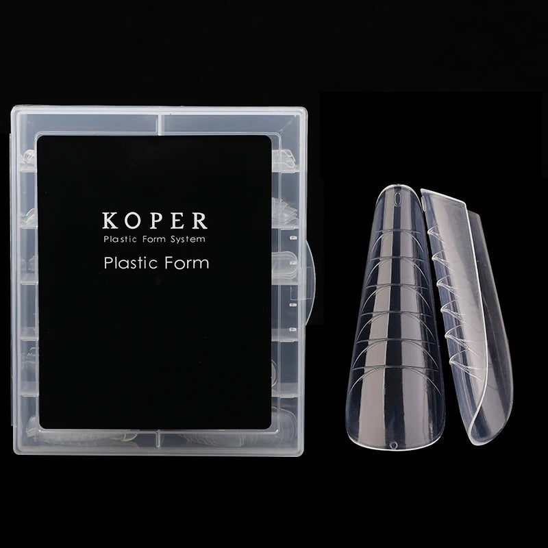 French Poly Gel Nail Tip Extension Molds Clear Acrylic Full Cover False Nail Dual Form with Scale