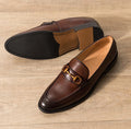 Men's Casual Penny Loafers Slip-On Embroidered Lightweight Breathable Autumn Waterproof Driving Flat Comfortable Walking Shoes