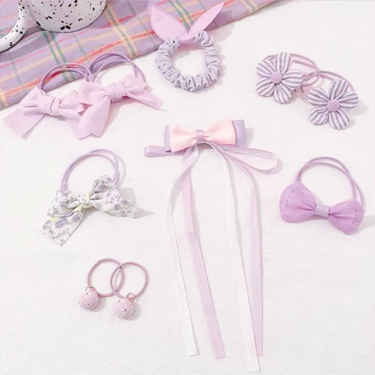 Children's Rubber Band Baby Hair Rope Flower Bow Rubber Cute Ring Ponytail Hair Accessories Elastic Hair