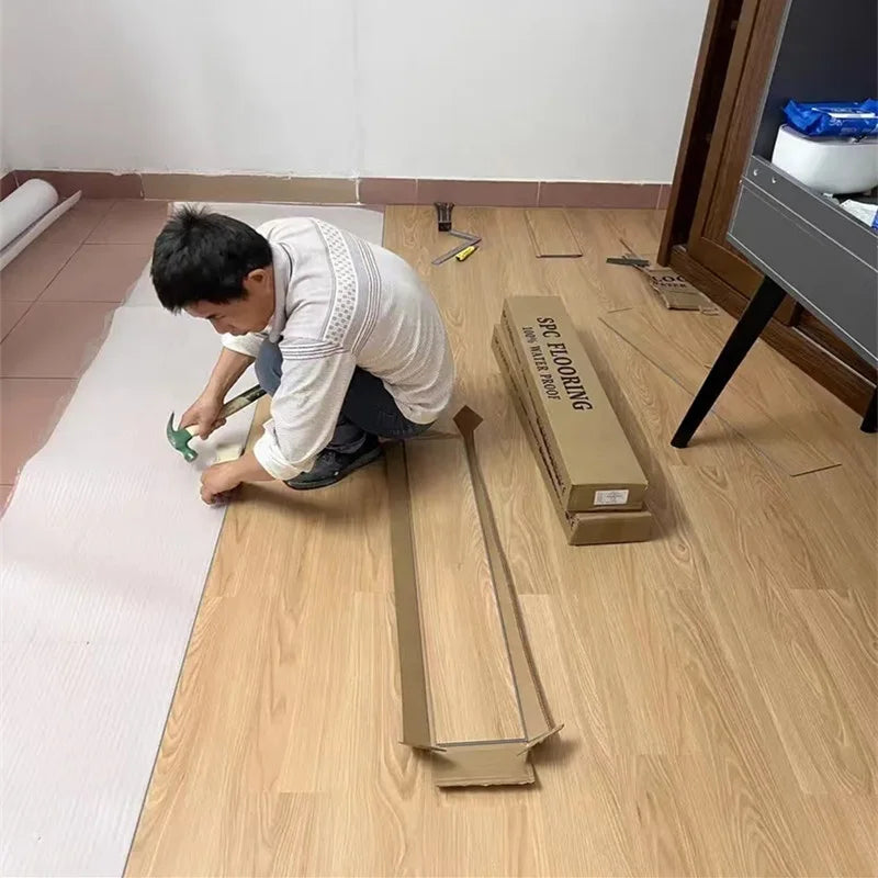 Wood Grain Waterproof 4mm SPC Rigid Core Click PVC Hybrid Vinyl Flooring