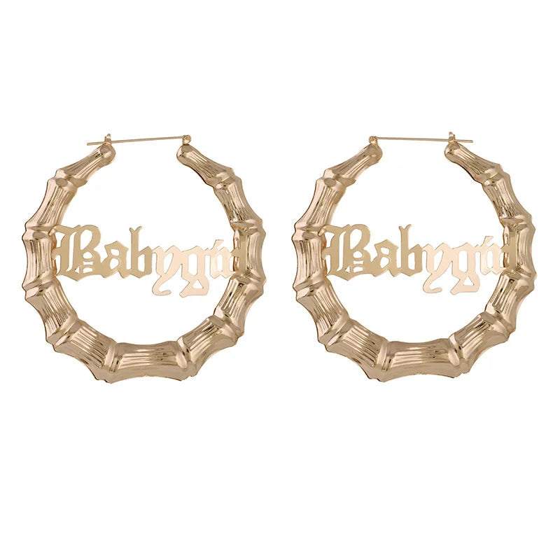 Golden Metal Ear Hoop round Earrings for Women Exaggerated Nightclub Hip Hop Street Punk Style for Weddings and Parties