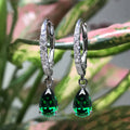 Huitan Romantic Sweet Girls Shiny Pure Round Oval Pear Drop Earrings Silver Shiny Zircon Beautiful Earrings Wedding Women