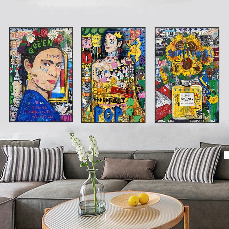 Modern Graffiti Wall Art Pictures and Street Pop Art Posters hd Print on Canvas for Home Room Decor Dekorasi Kamar