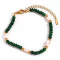 Waterproof Bohemian Style Natural Stone Freshwater Pearl Handmade Beaded Bracelet