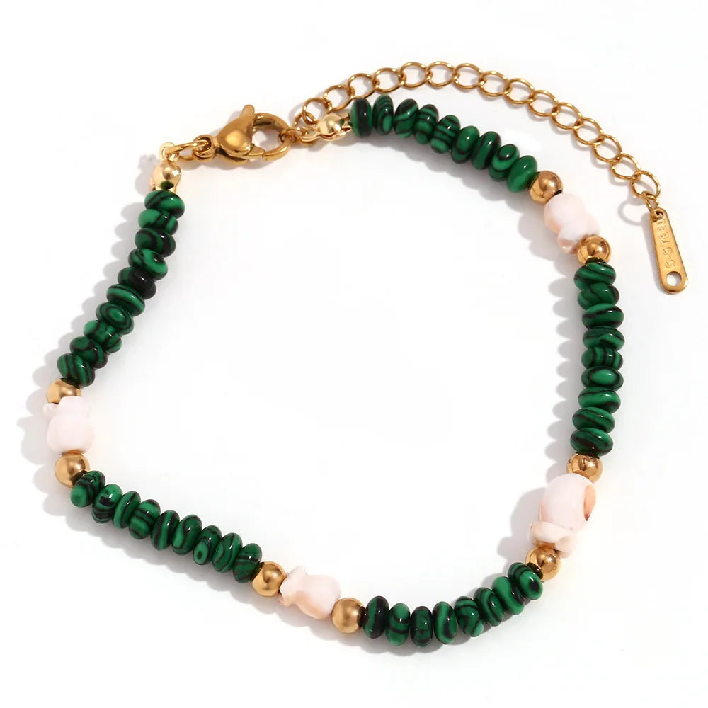 Waterproof Bohemian Style Natural Stone Freshwater Pearl Handmade Beaded Bracelet