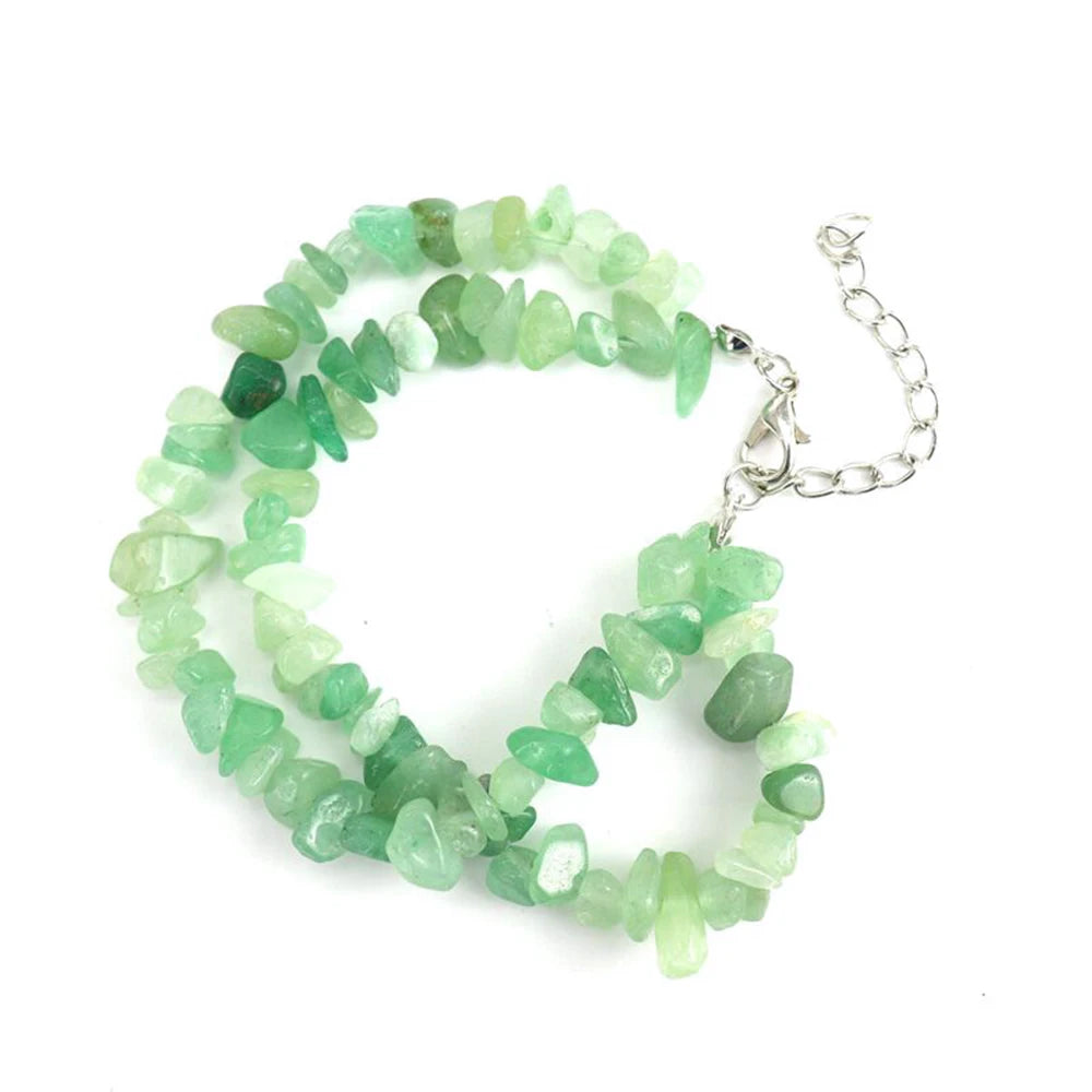 2023 Jewelry Model for Girls Gifts Natural Crystal Chip Beaded Healing Chipped Elastic Gravel Stone Beads Bracelet