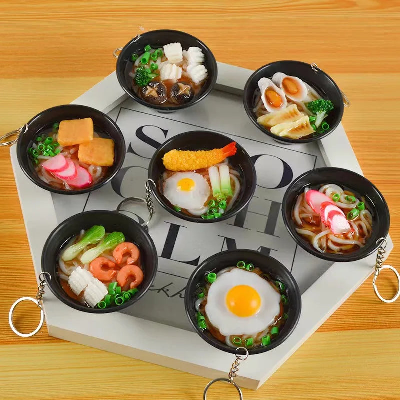 New Simulation Food Udon Noodles Food Game Pendant Creative Simulation Large Bowl Seafood Ramen Model Pendant Wholesale
