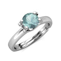 18K Gold Plated 925 Sterling Silver Moissanite Diamond 1 Carat Blue Stone Wedding Woman Ring Jewelry Destiny Jewellery