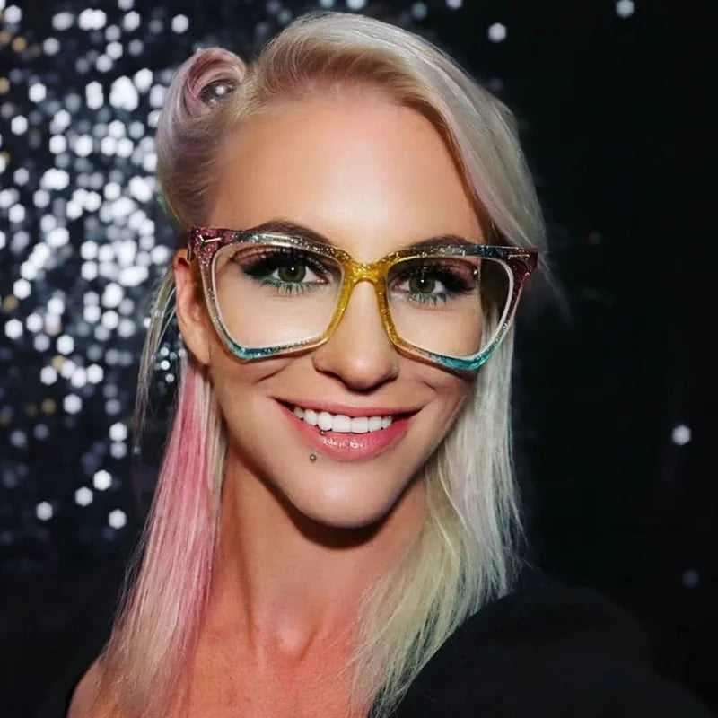 Factory 2025 Fashion Sun Shades rainbow Glasses Frame Irregular Rivets Custom logo Brand Design Eyeglasses Frames New