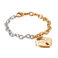 Wholesales Stainless Steel Gold Engraved Letter Love Lock Charm Women Bracelet Bangle Jewelry Accessories