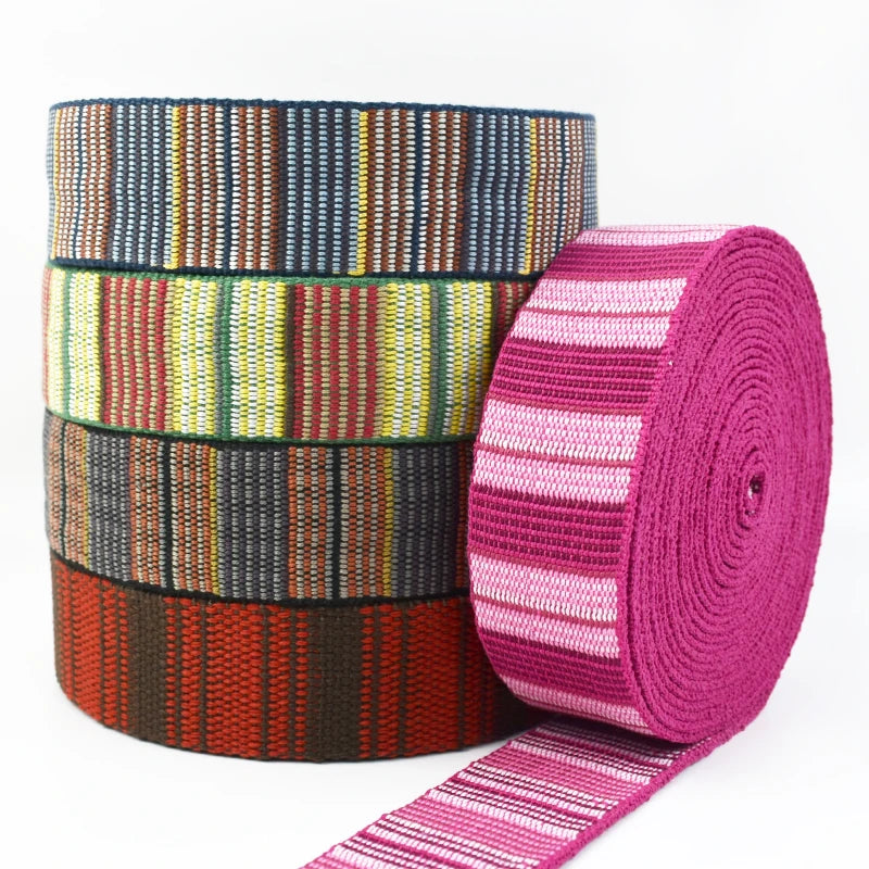 Deepeel RD824 38mm Bag Strap Luggage Pet Leash Sewing Webbing Accessories Wide and Thick Ethnic Style Jacquard Cotton Ribbon