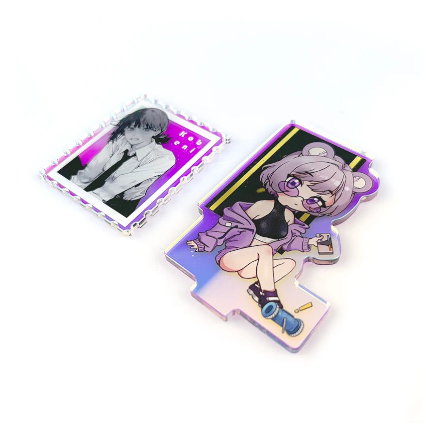 2024 Customizable Eco-Friendly Acrylic Keychain Custom Color Digital Photo Design Waterproof Cartoon Pattern-OEM/ODM Welcomed