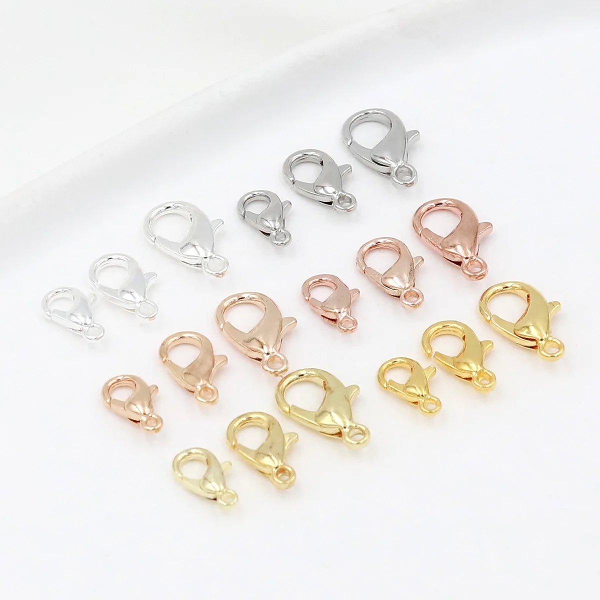18K Real Gold  Lobster Claw Clasps Polishing Jewelry Clasps Connectors for Bracelet Necklace Jewelry Making