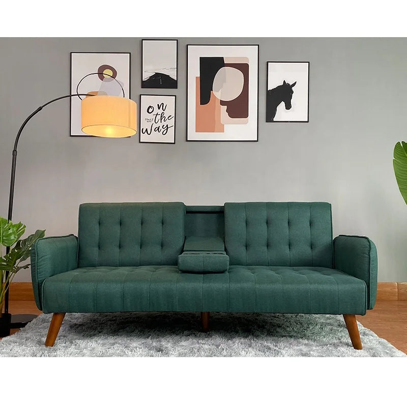 American Style Living Room Furniture Fabric Two Seat Sofas Handrail Functional Recliner Sofa 2 Seater with Cup Holder