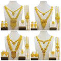 Hot Sale Dubai 24K Gold Plated  Women Jewelry Suit Middle East Bride Necklace Earrings Ring Bracelet Four-piece Set for Women