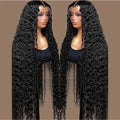250 Density HD 13X6 Transparent Deep Wave 12A Grade Human Hair 30-40 Inch 13X4 Water Curly Lace Front Wig