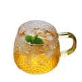 High Borosilicate Hammered Grain Glass Cup with Handle Beer Cup Glass Mugs