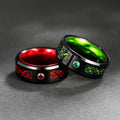 OLAN 8mm Celtic Dragon Inlay Red/Green/Blue Tungsten Black Ring for Men  Women Wedding Bands Size 7-13