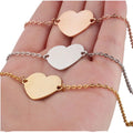 Mother Daughter Bracelets Set 2pcs Stainless Steel Love Heart Horse Jewelry Gold Plated for Wedding or Mother's Day Gift