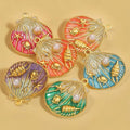 Stainless Steel 25x28.5mm Seashell Pendant Gold Plated Enamel Shell Charms with Pearls for Nautical Jewel Making Necklace Design