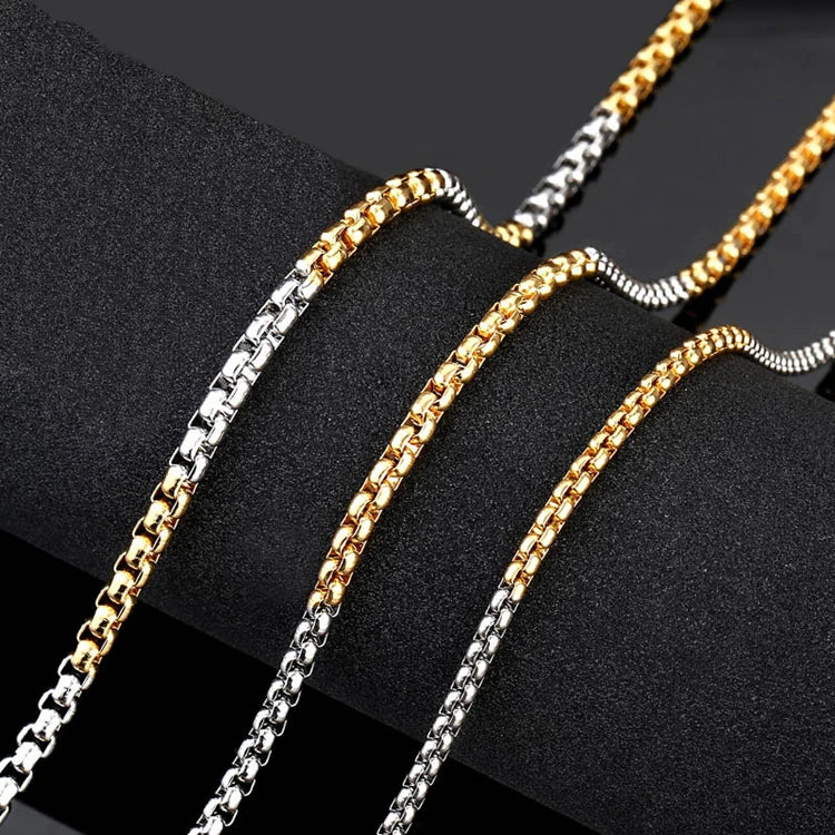 SS8-BN1012 Steel Soldier Men Wholesale Necklace Gradient Golden Color Titanium Steel Chain