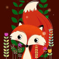 LS Small Size 5D DIY Diamond Painting Kit Cartoon Fox Full Drill round Square Printed Design for Kids and Beginners