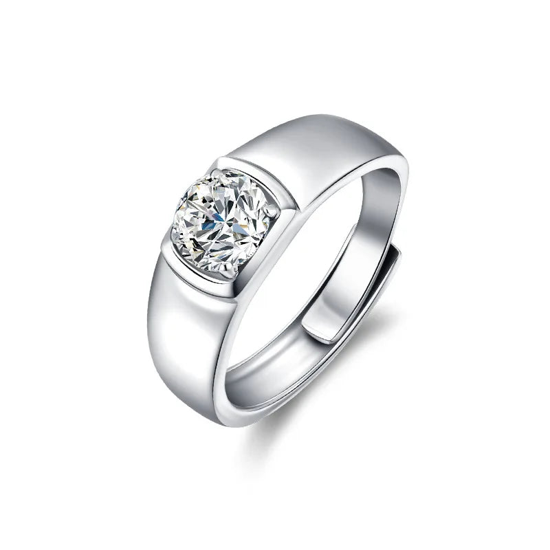 1 Ct Moissanite Diamond Classic 925 Sterling Silver Jewelry Men Wedding Engagement Rings