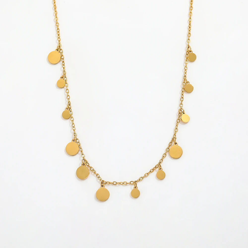 Joolim Jewelry 18K Gold Plated Dainty Sparkle Dot Pendant Necklace Stainless Steel Jewelry  Tarnish Free Jewelry Wholesale
