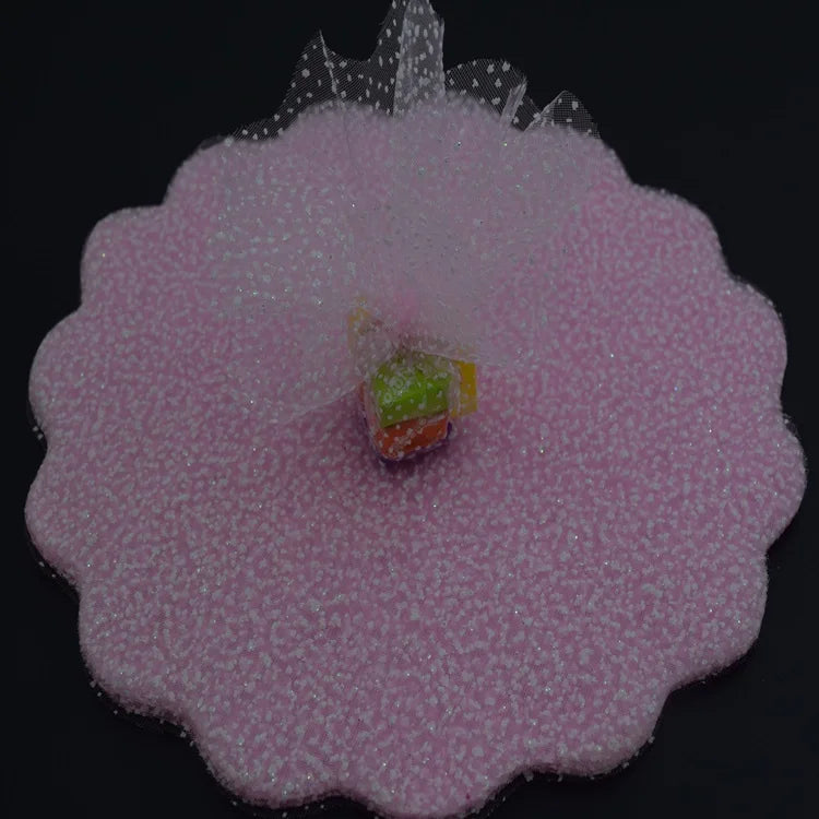 Factory Sale Colorful 22cm Wedding Favor Organza Scalloped Edge Tulle Round Circles for Party Decoration