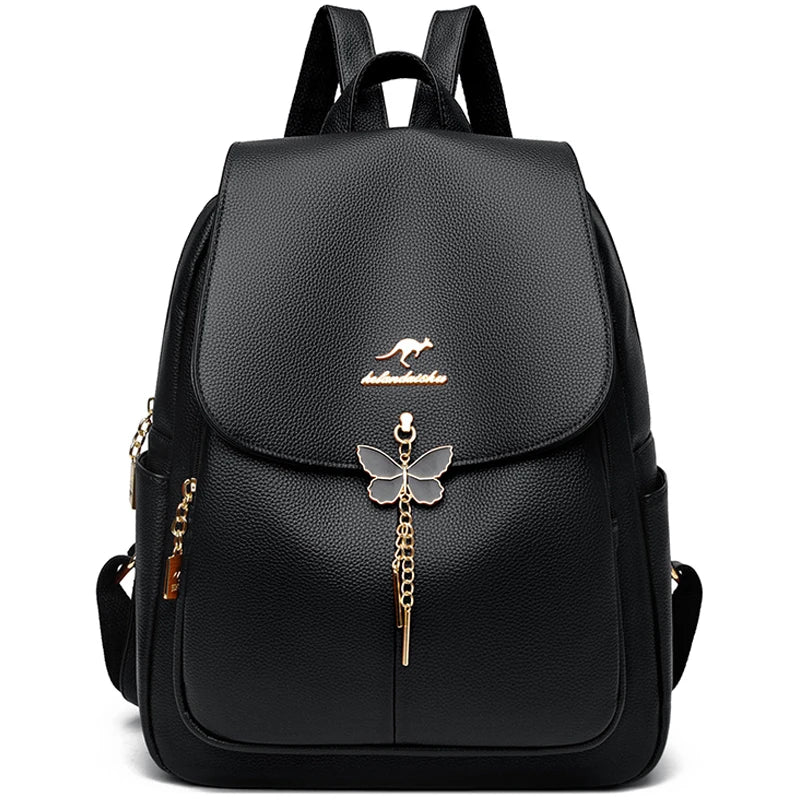 High Quality Hardware Decoration Backpack  Solid Color School Bag Sac a Dos Luxury Women's Brand Designer Backpack
